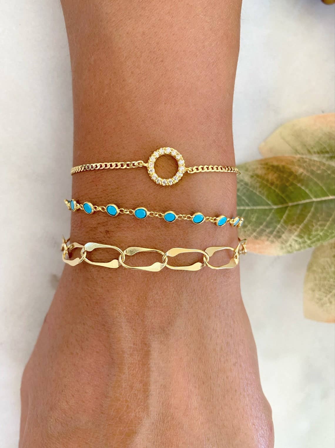Pulsera triple de plata
