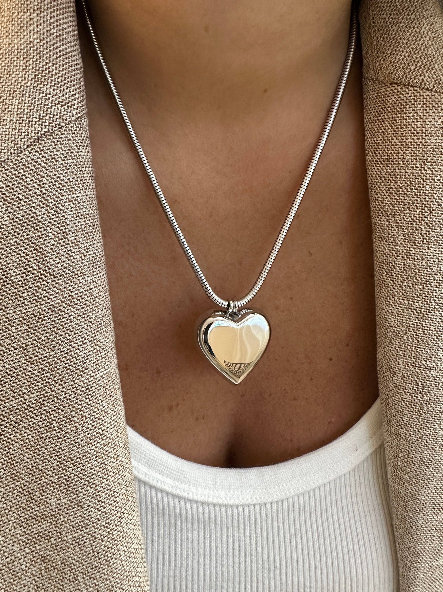 Collar Big Heart: dorado o plateado