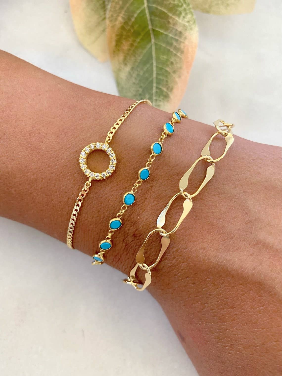 Pulsera triple de plata