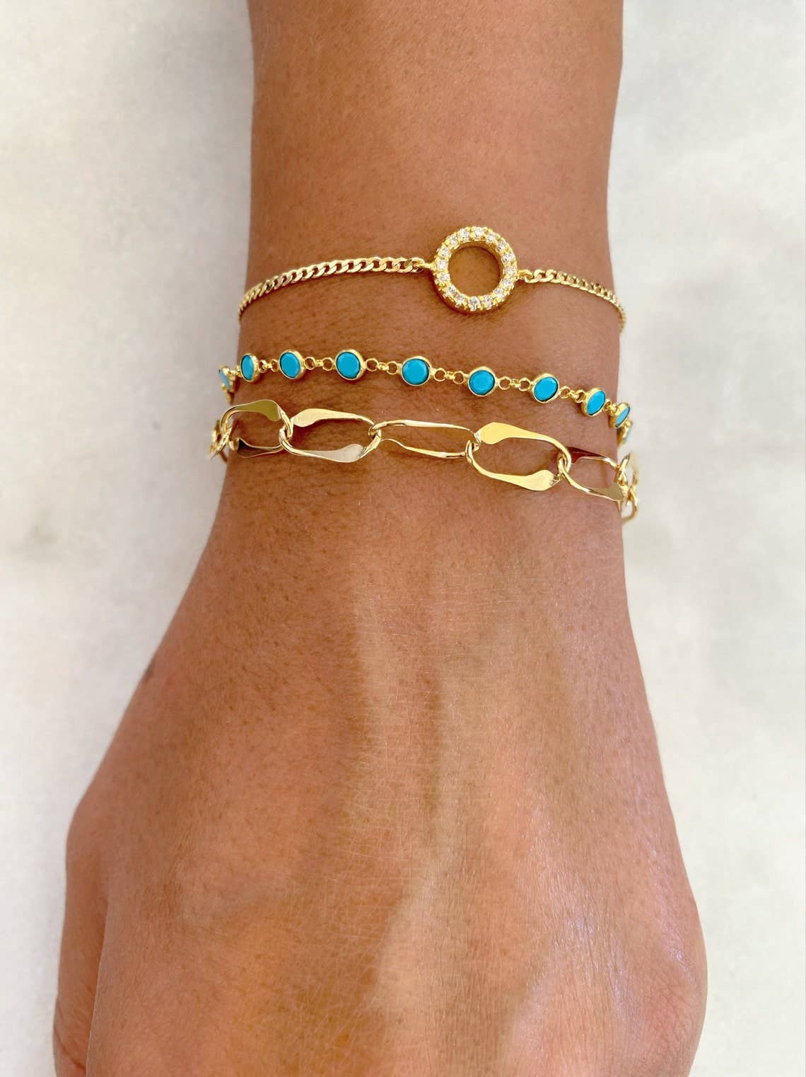 Pulsera triple de plata