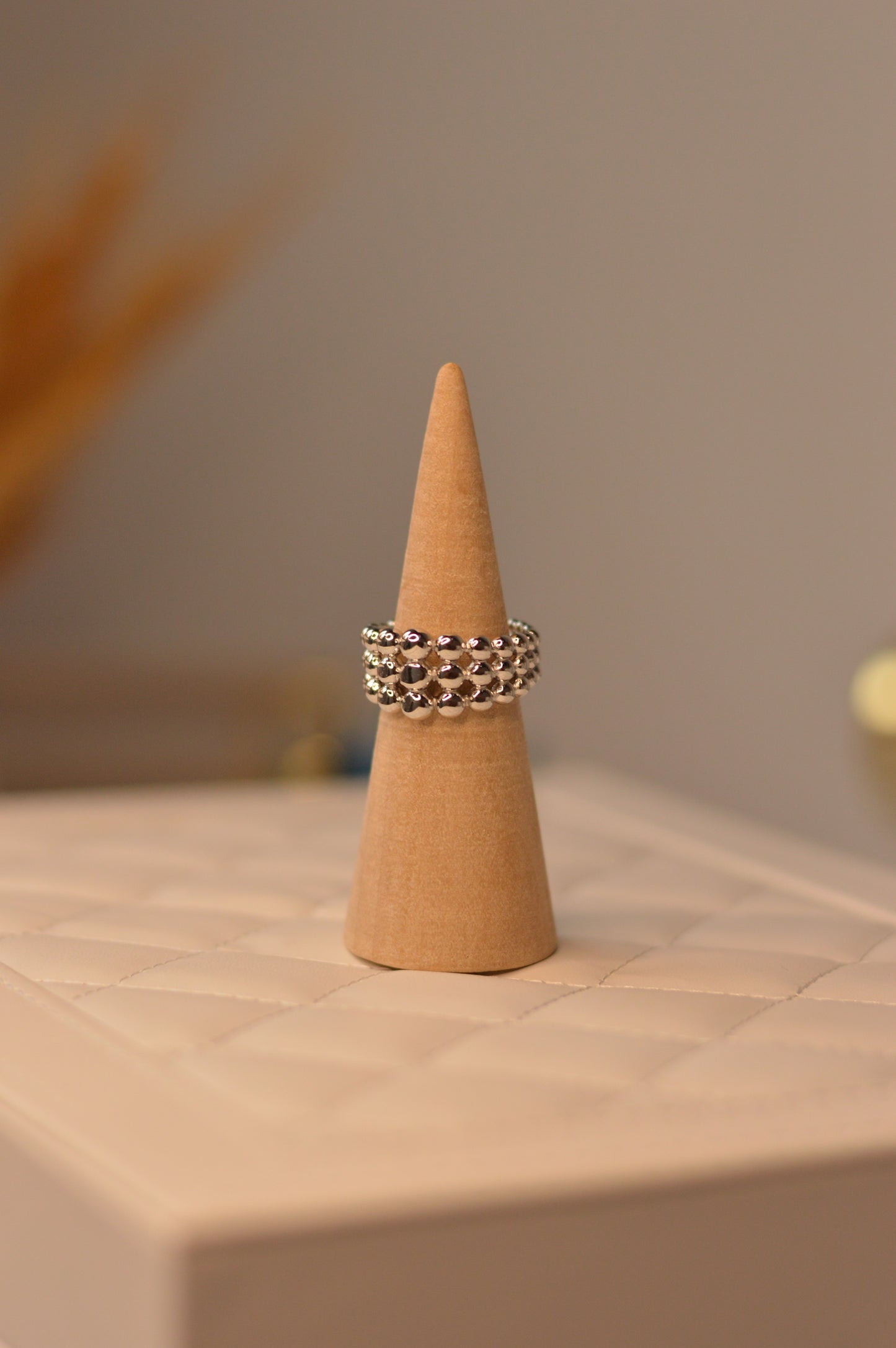 Anillos de acero inoxidable Plateados