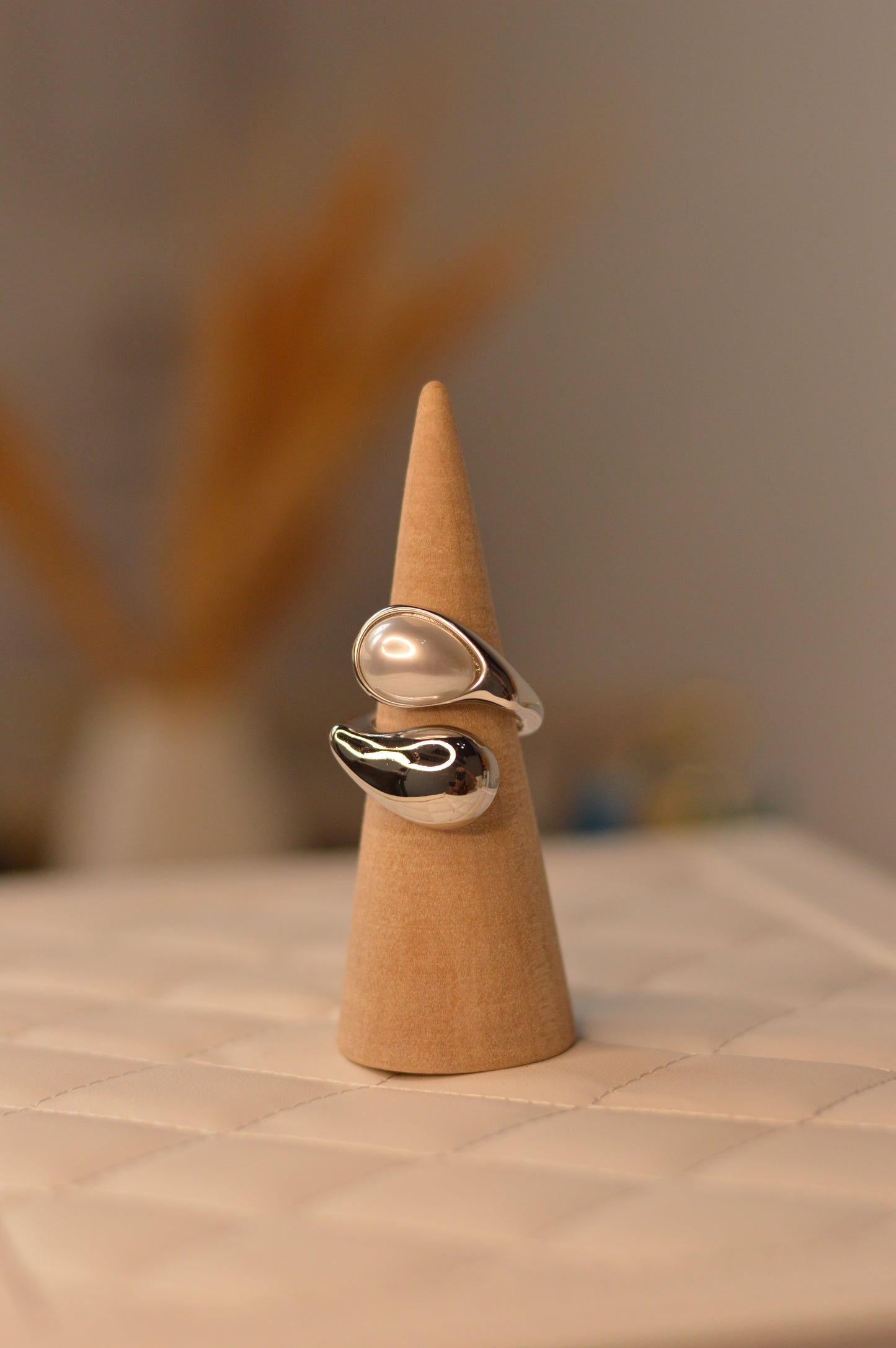 Anillos de acero inoxidable Plateados