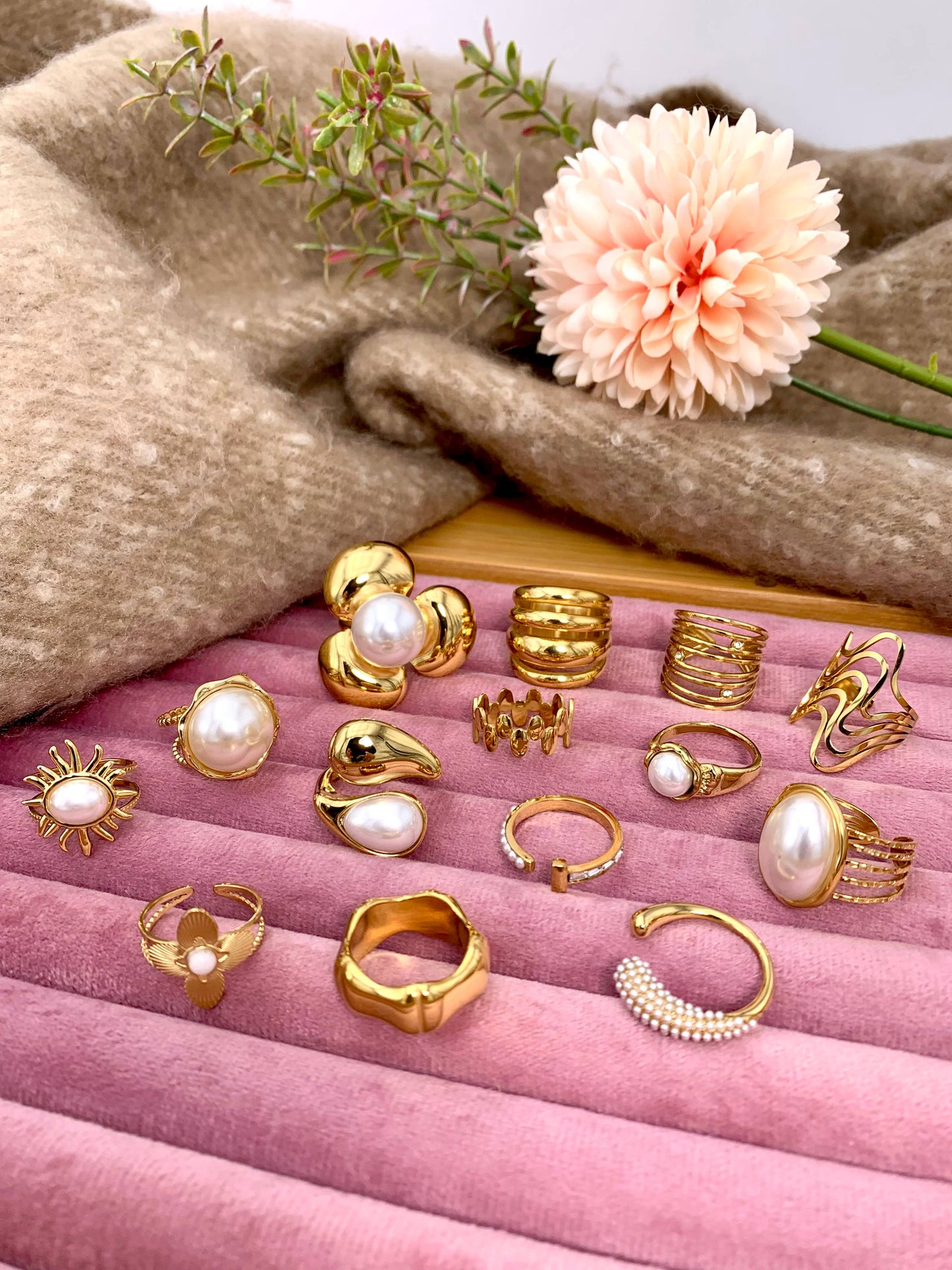 Anillos de acero inoxidable Dorados