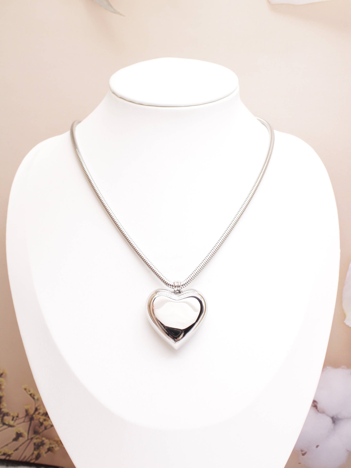 Collar Big Heart: dorado o plateado