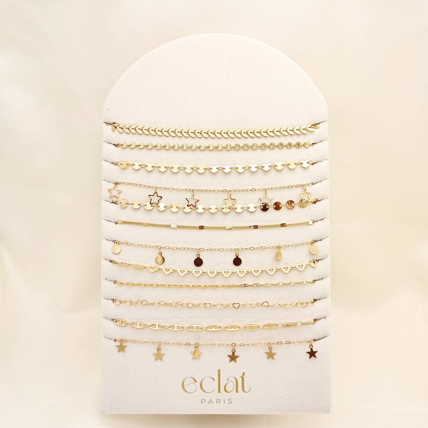 Collares de acero en oro