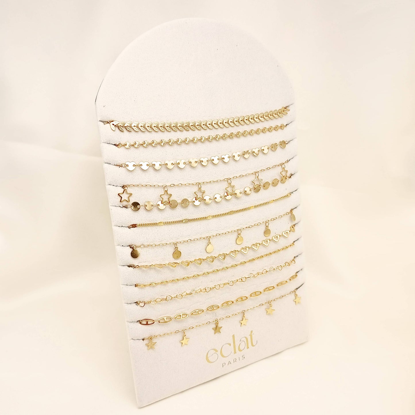 Collares de acero en oro