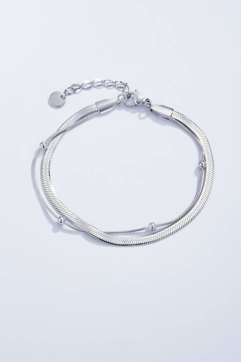 Pulsera doble de acero inoxidable