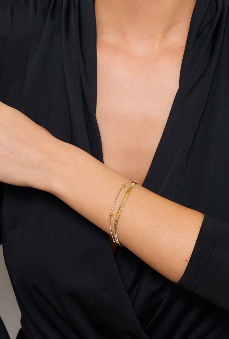 Pulsera doble de acero inoxidable