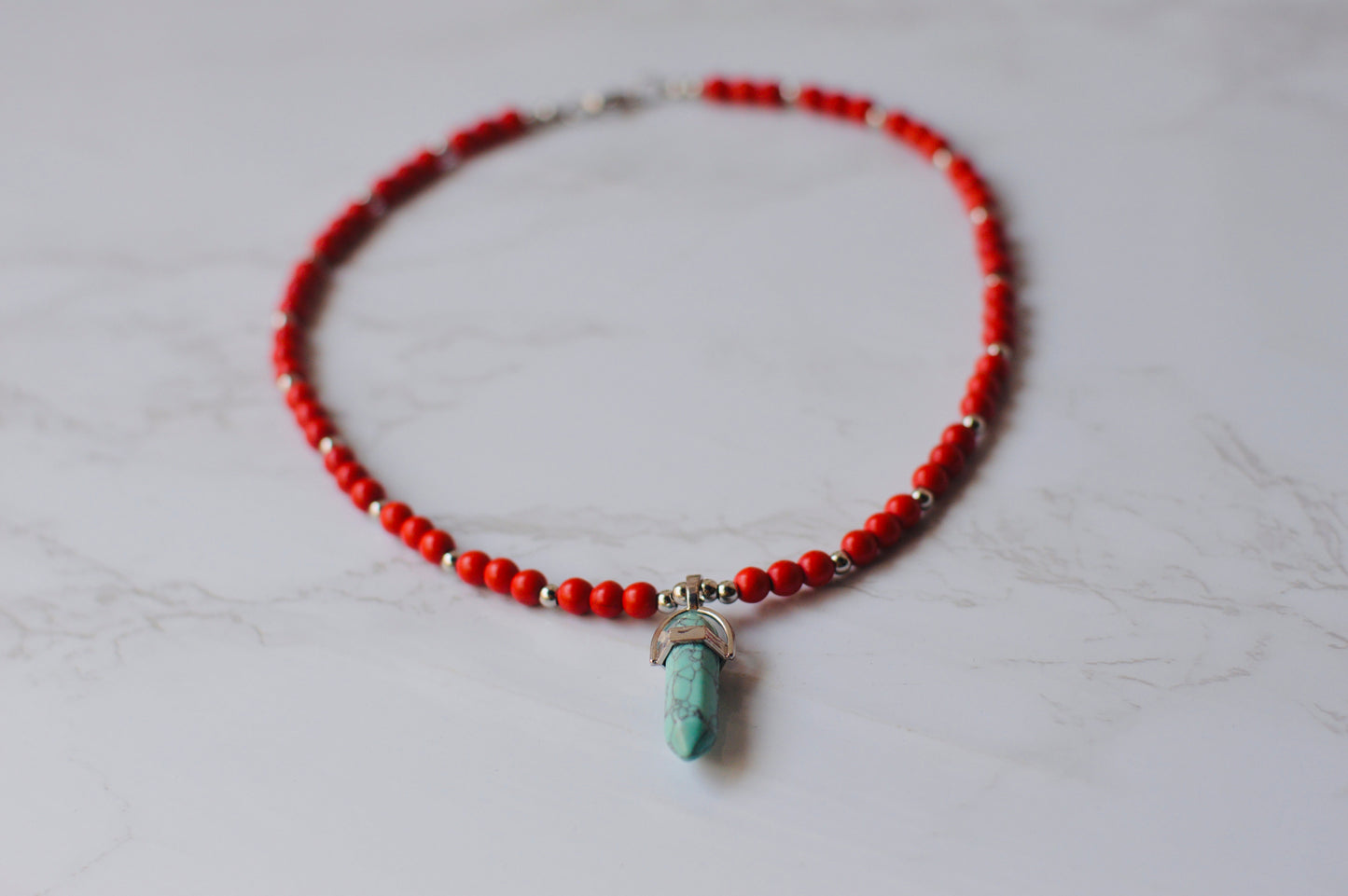 Collar Coral y Cielo